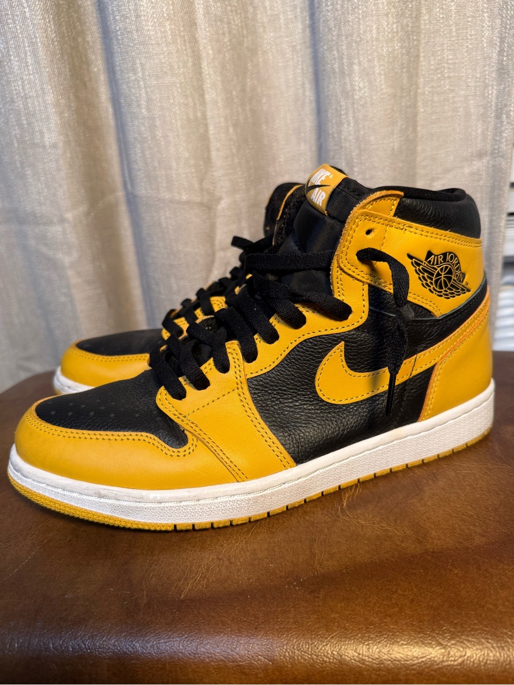 Nike Air Jordan 1 High - Black and Yellow Men's Sneakers
